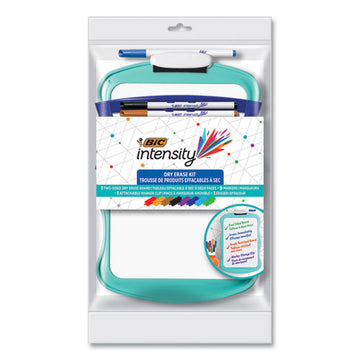 BIC® Intensity Dry Erase Board-markers Kit, 9 Markers-dual-sided Dry Erase Board, 7.8 X 11.8, White Surface, Plastic Blue Frame freeshipping - TVN Wholesale